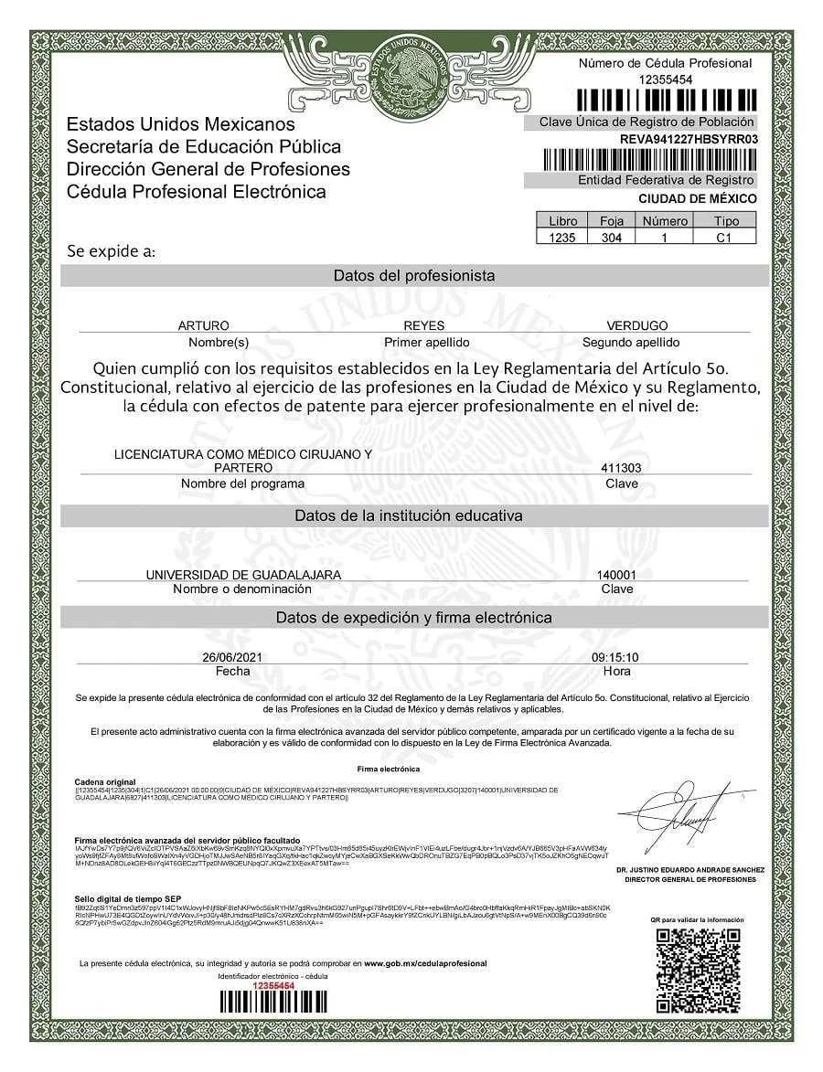Cabo Stem Cell Center Certificate