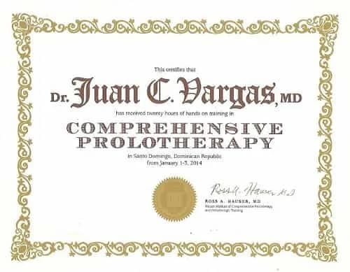 Comprehensive Prolotherapy Certification – Dr. Juan C. Vargas