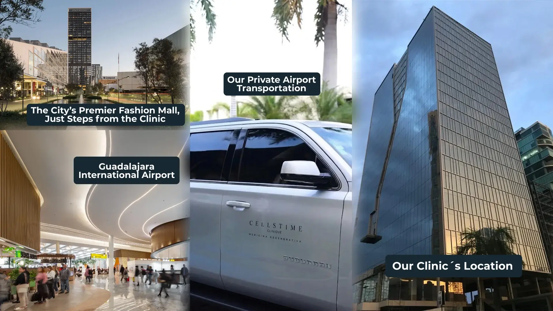 Private transportation and location of CellsTime Clinique